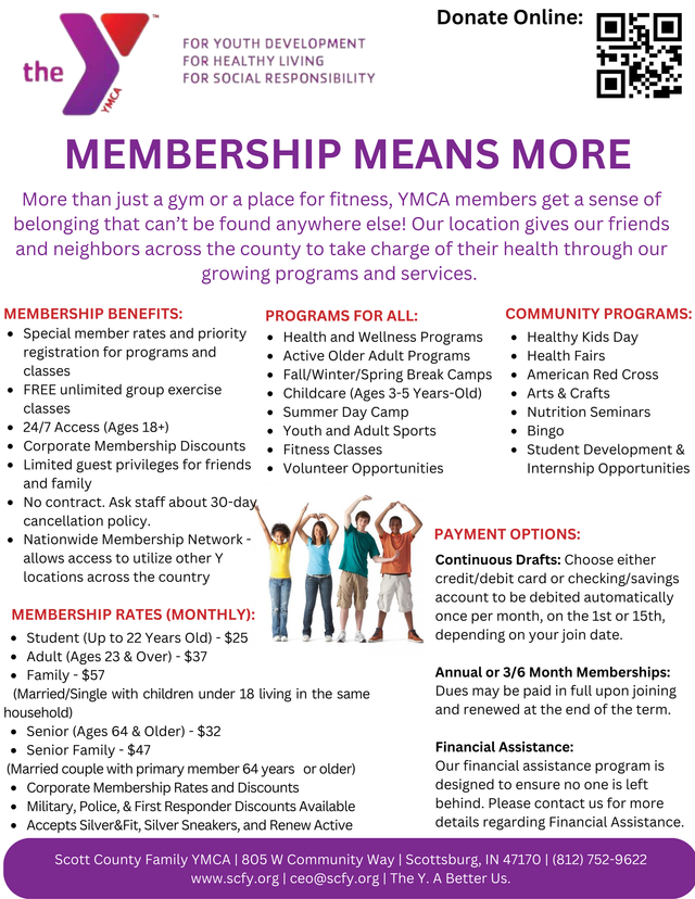YMCA Membership | Scottsburg, IN | Scott County Family YMCA